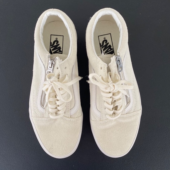Vans Old Skool Zip Marshmallow/Blanc Suede Sneakers NWT - Picture 10 of 12